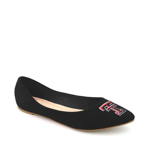 Texas Tech Pointed Toe Blue Suede Ballet Flats