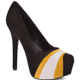 HERSTAR™ Black Yellow White Team Color Suede Pumps