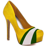 HERSTAR™ Yellow Green White Team Color Suede Pumps